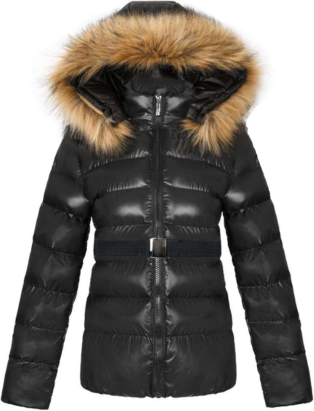 Damen Jacke Steppjacke Warme Winter Übergangsjacke Gesteppt Stepp Wintermantel mit Gürtel Daunenmant