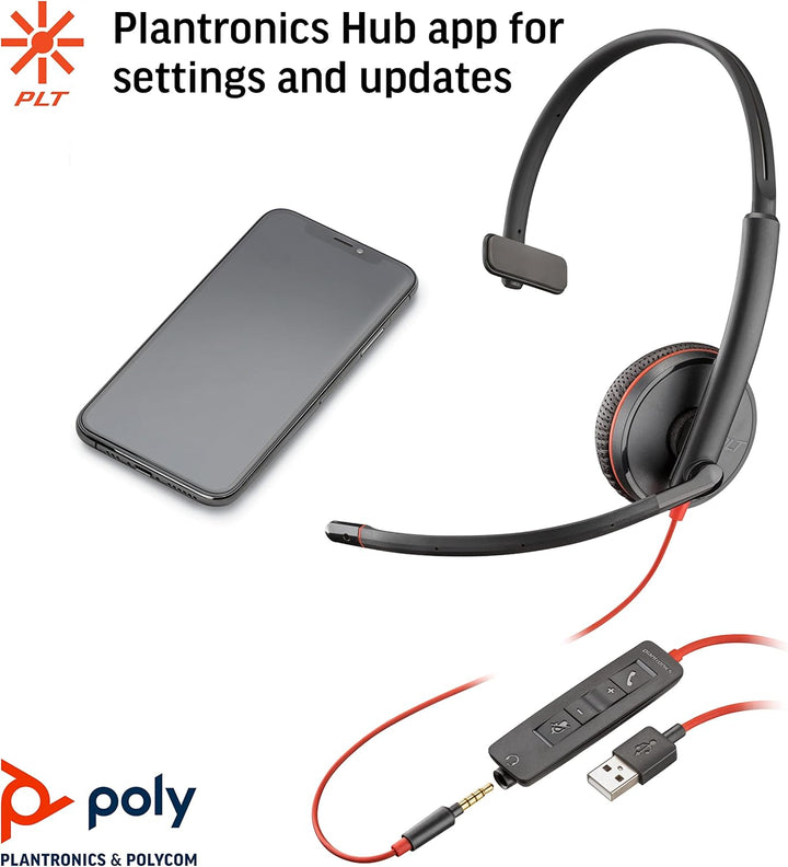 Plantronics Blackwire C3215 Auricular Monoaural Negro
