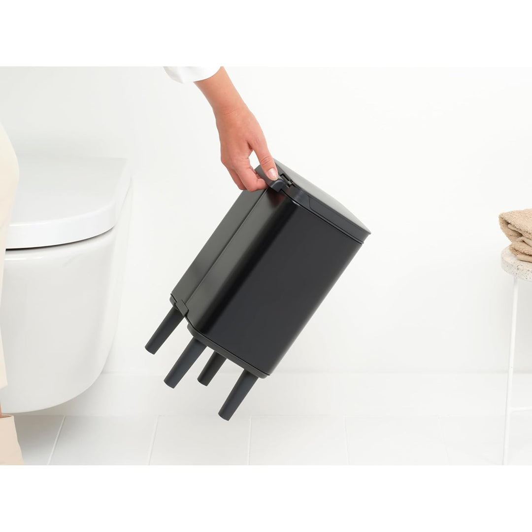 Brabantia - Mülleimer Bo Hi 4L mit Soft-Close-Deckel, herausnehmbarem Inneneimer und Transportgriff