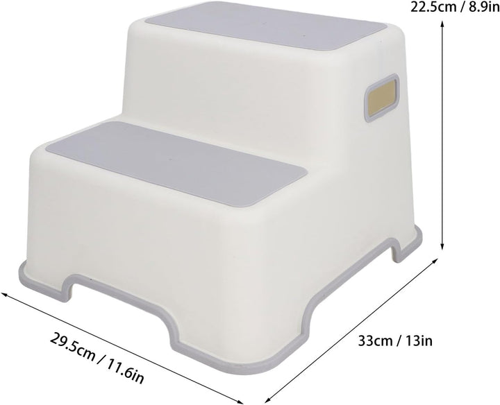 2-Stufen-Hocker für, Verdickter Kleinkind-Tritthocker aus Kunststoff, Rutschfester Baby-Tritthocker,
