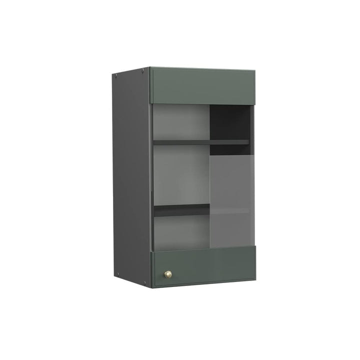 Vicco Küchenschrank Glas Fame-Line, Grün-Gold Landhaus/Anthrazit, 40 cm Grün-gold Landhaus Hängeglas