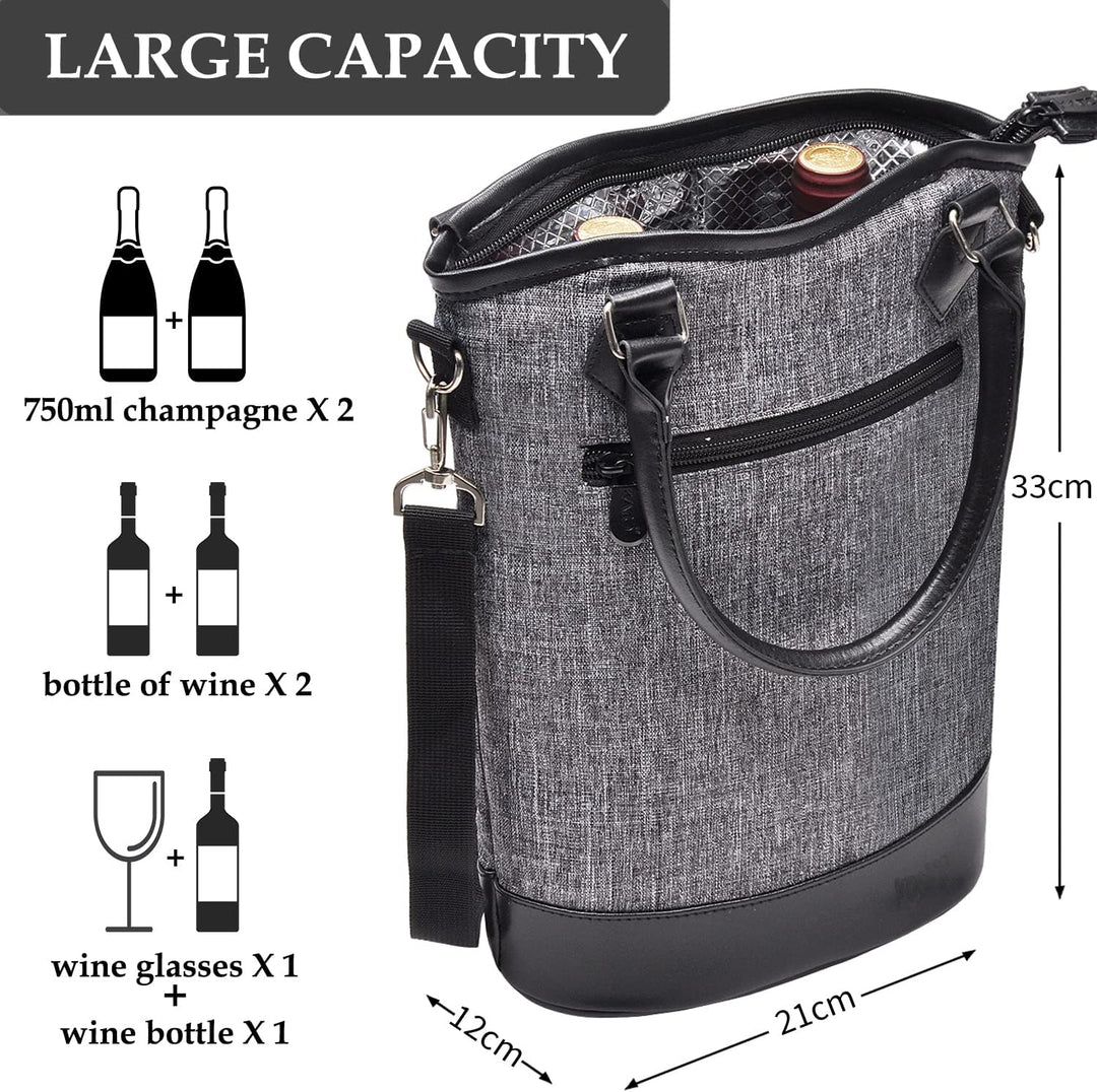 Kato Tirrinia Flaschen-kühltasche Kühltasche Flasche Flaschentasche 2 Flaschen Tasche, Isoliertasche