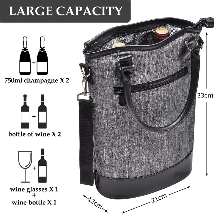 Kato Tirrinia Flaschen-kühltasche Kühltasche Flasche Flaschentasche 2 Flaschen Tasche, Isoliertasche