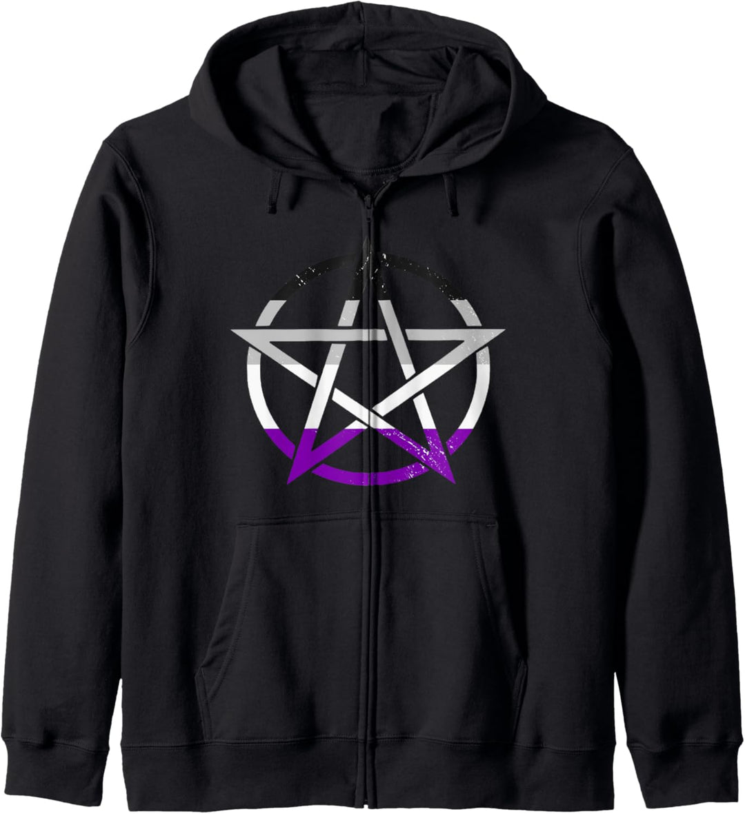 Ace Pentagramm Gothic Asexual Pride Wicca Witchcraft Kapuzenjacke