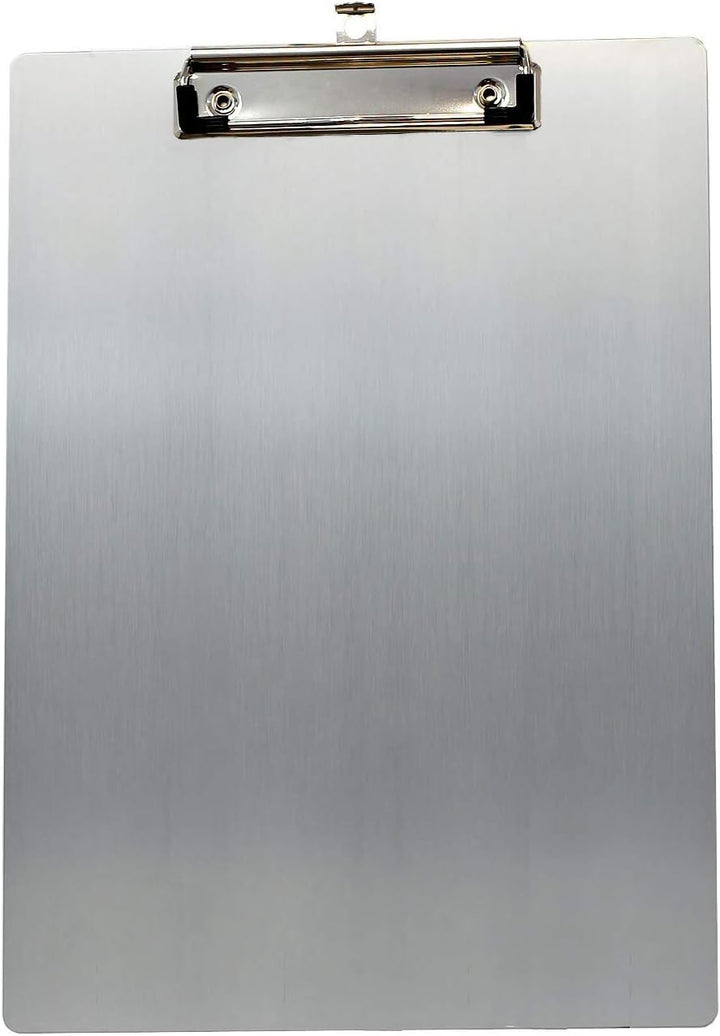 6er Alu Klemmbrett A4 mit gummierter Metalklemme, Schreibbrett DIN A4 mit Aufhängeose, Pad Halter Cl