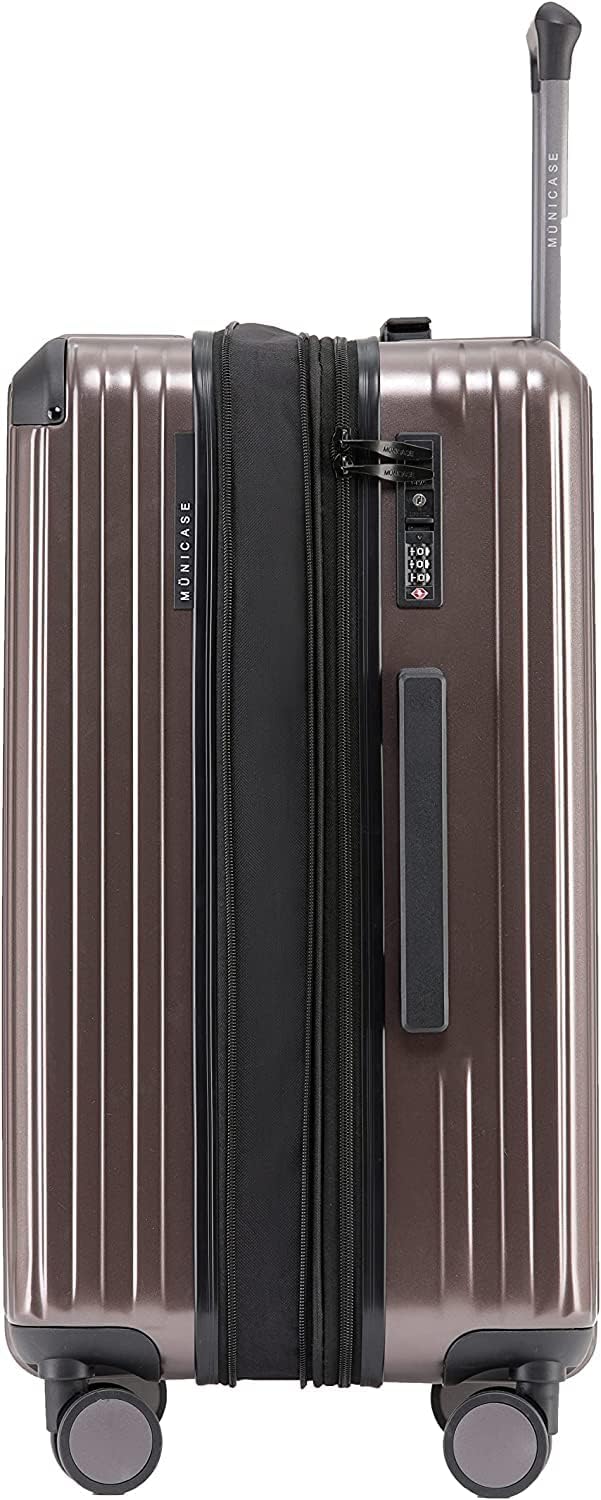 Münicase M816 TSA-Schloss Koffer Reisekoffer Trolley Kofferset Hardschale Boardcase (Coffee, Grosser