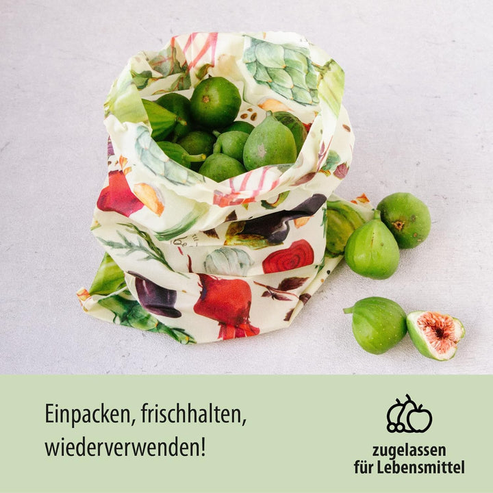 little bee fresh Bio-Bienenwachstuch grosser Beutel 25x32 cm aus Deutschland - hält Lebensmittel nat
