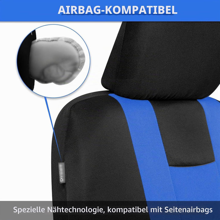 9 Stück Universal Autositzbezüge, Sitzbezüge Auto Für 5 Sitzer, Autositzauflage Set Seiten-Airbag-ko