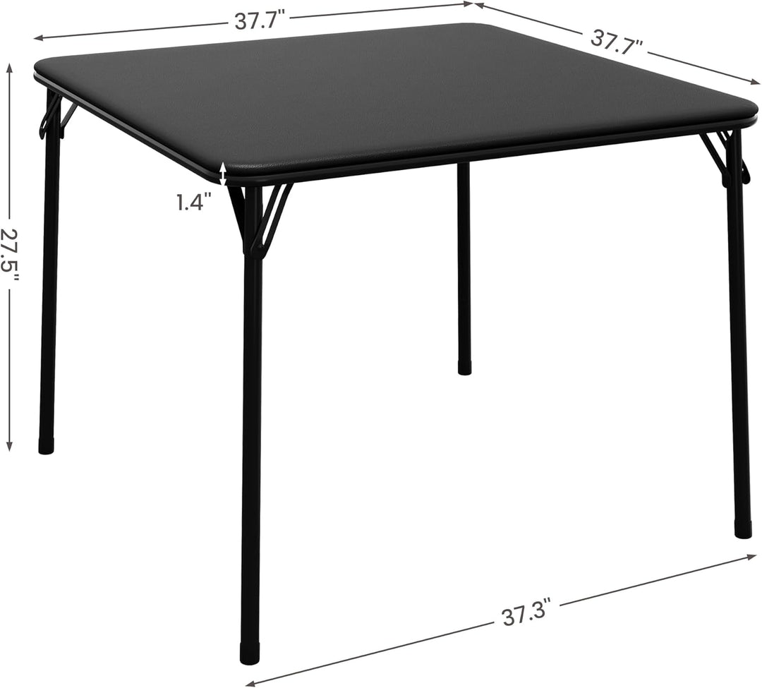 Klapptisch Quadratisch 85.5 x 85.5 cm – Tragbarer Spieltisch & Kartentisch mit PU-Leder Oberfläche,