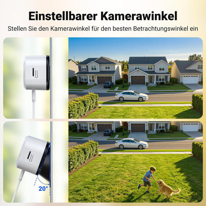 Codnida 2K Magnetische Fensterkamera Ohne Bohren, 2,4 & 5 GHz WLAN Überwachungskamera Innen mit Star