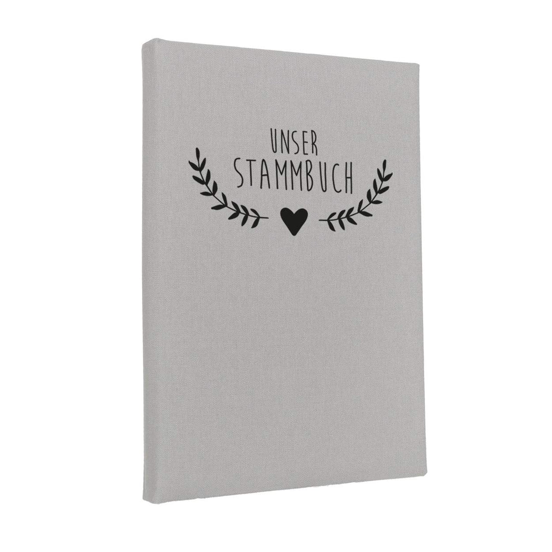 Hochzeitideal – Stammbuch der Familie Boho hellgrau 21,0 cm x 15,0 cm - Buchbinderleinen Stammbuch -