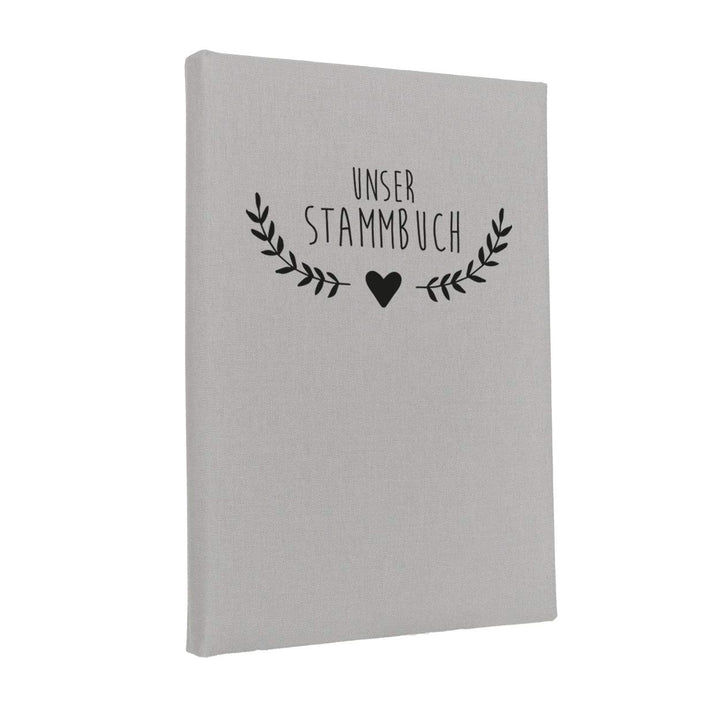 Hochzeitideal – Stammbuch der Familie Boho hellgrau 21,0 cm x 15,0 cm - Buchbinderleinen Stammbuch -