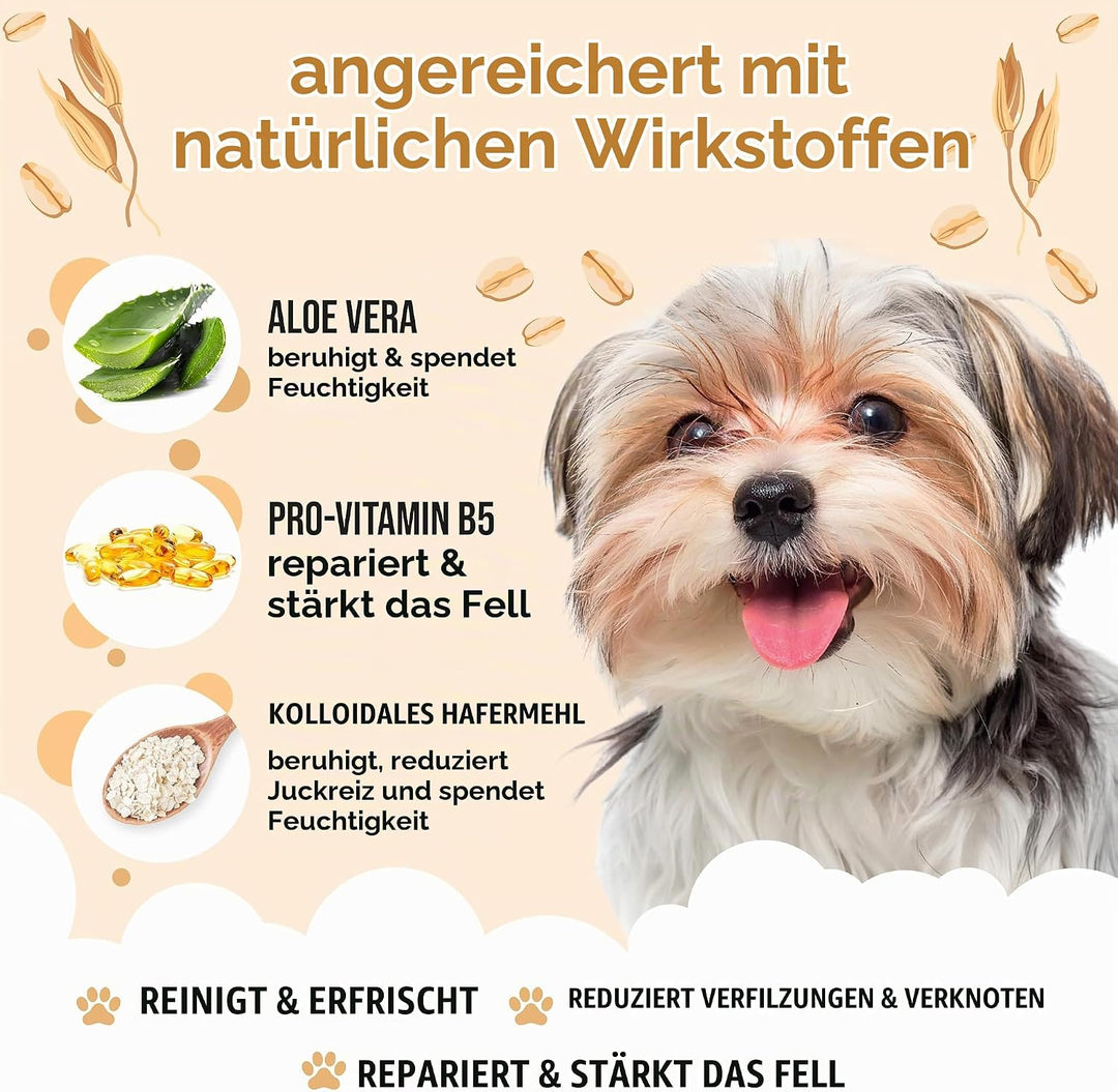 Haferflocken-Hundeshampoo von Buddycare - Shampoo für Hunde mit gereizter Haut - Beruhigend und Feuc