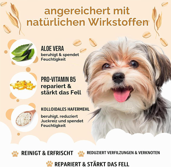 Haferflocken-Hundeshampoo von Buddycare - Shampoo für Hunde mit gereizter Haut - Beruhigend und Feuc