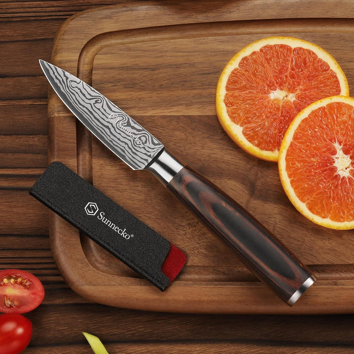 Sunnecko 9cm Gemüsemesser Schälmesser Obstmesser Küchenmesser - Klein Küchenmesser Kochmesser Edelst