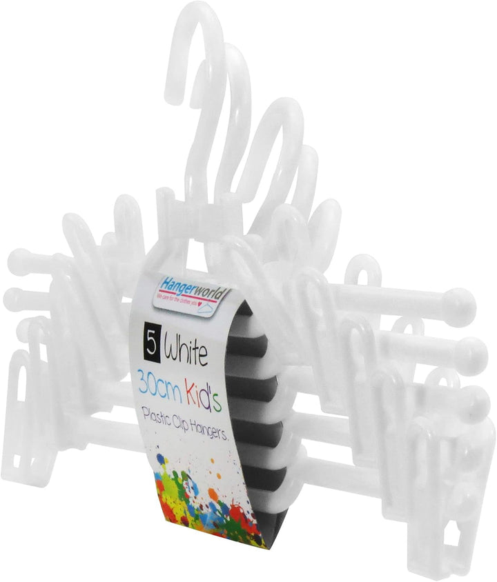 HANGERWORLD Kleiderbügel für Kinder, Kunststoff, 30 cm, Weiss, 20 Stück