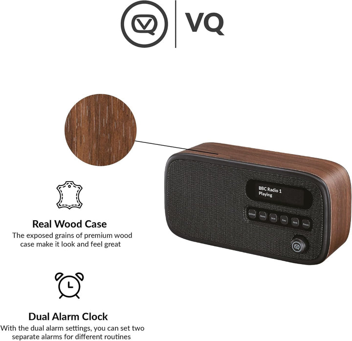 VQ Dexter Radio DAB Plus/DAB mit FM, 3 Watts Stereo Lautsprecher und LCD Bildschirm - Batteriebetrie