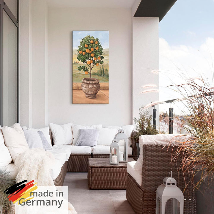 ARTland Wandbild Alu Verbundplatte für Innen & Outdoor Bild 30x60 cm Toskana Orange Baum Italien Lan
