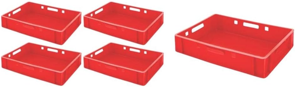PROREGAL CHEFGASTRO SuperSparSet 5x Eurobehälter Fleischerkasten E1 | HxBxT 12,5x40x60cm | 25 Liter