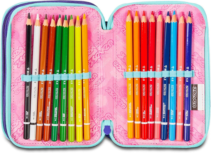 Seven Federmäppchen, Mäppchen, Mehrfarbig, Federtasche für Schreibwaren, Etui mit Stiften, Kugelschr