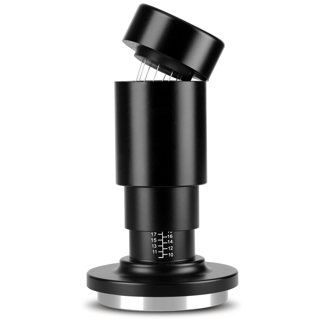 2-in-1 Espresso Tamper 51mm Kaffeeverteiler mit WDT Werkzeug, Einstellbares Espresso Tamper & 8-Nade