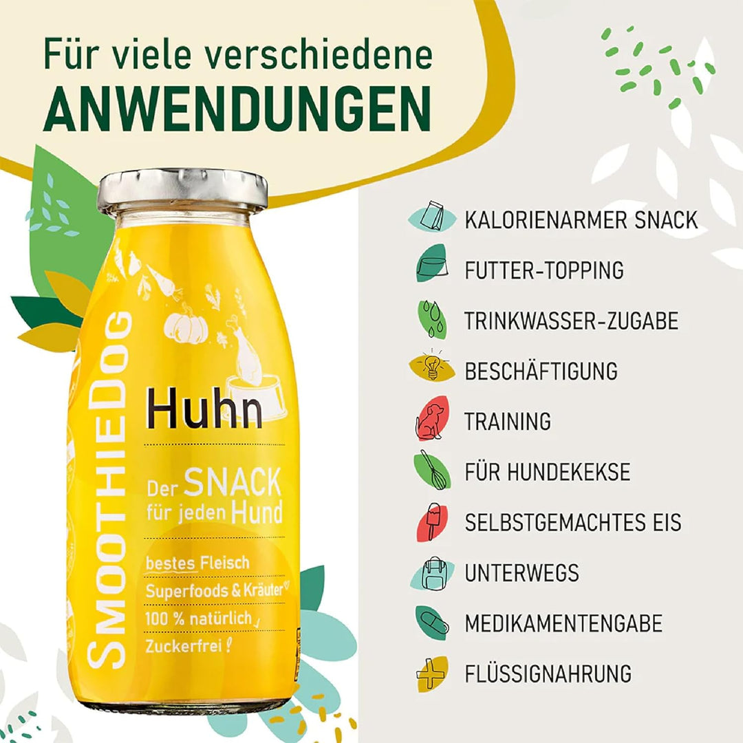 SmoothieDog Schleckball Hundesmoothie 3er Huhn - Schleckball für Hunde, Snackball, zur Beschäftigung