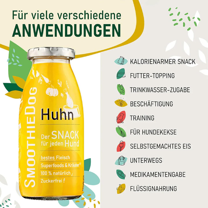 SmoothieDog Schleckball Hundesmoothie 3er Huhn - Schleckball für Hunde, Snackball, zur Beschäftigung