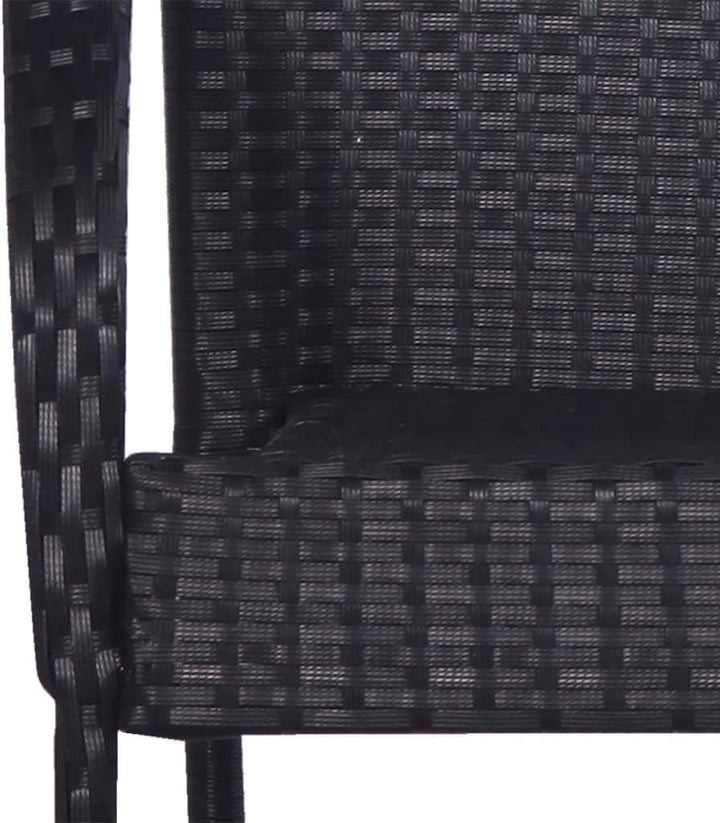 Tidyard Gartenstuhl Bistrostuhl Stapelstuhl Poly Rattan Balkonstuhl, Schwarz, 2 STK. 2 Stk. Schwarz,