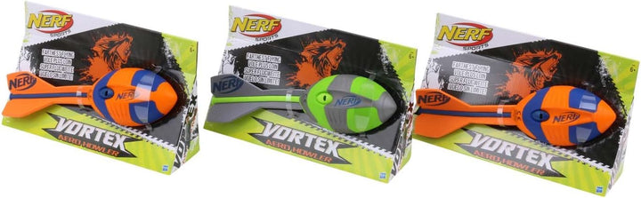Nerf Vortex Kinder Unisex Aero Howler Fussball, 2 x Orange und 1 x Grün, 32 cm