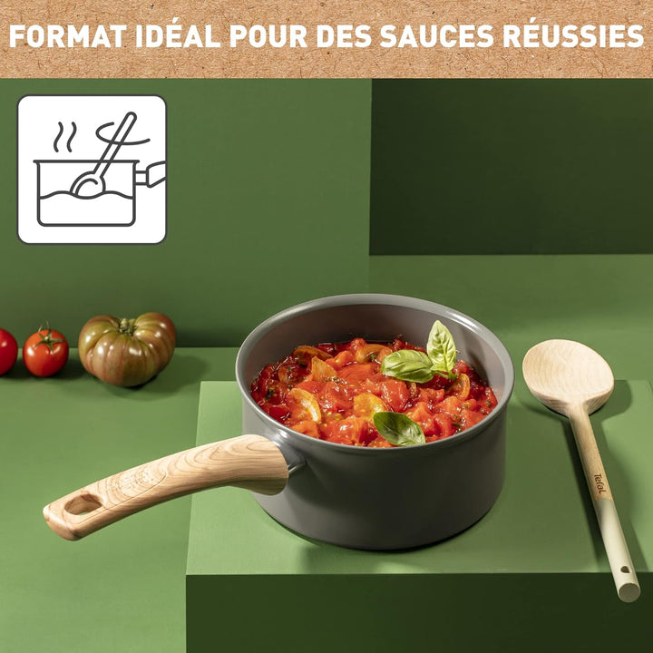 Tefal Renew, 20 cm Stielkasserolle, Keramik-Antihaftbeschichtung, Öko-Design, recycelt, gesundes Koc