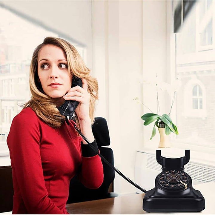 Sangyn Retro Festnetztelefone Klassisches Retro Telefon mit Wählscheibe Einstellbare Lautstärke Vint