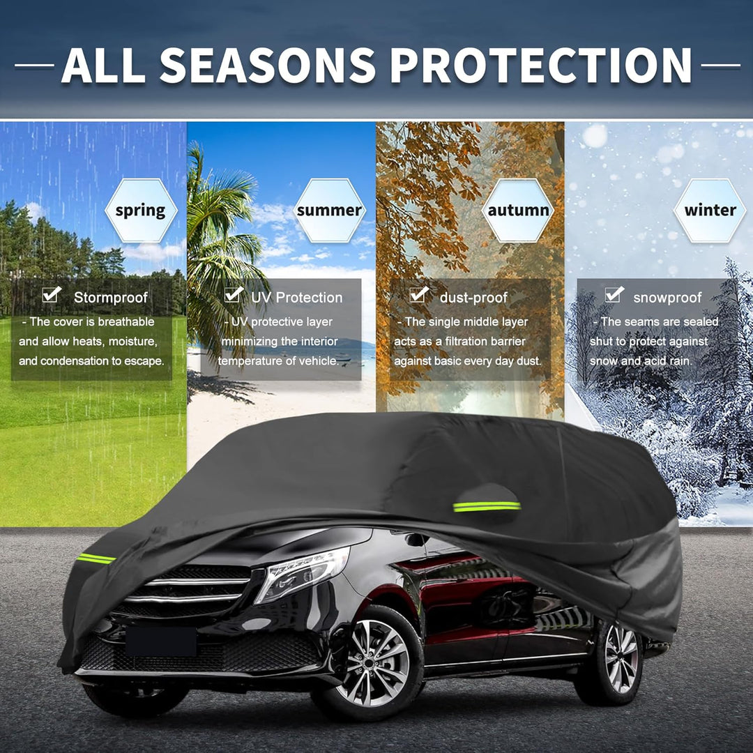 Autoabdeckung für Mercedes-Benz V-Klasse II 2014-2021 210D-PU Outdoor Vollabdeckung für alle Wetterb