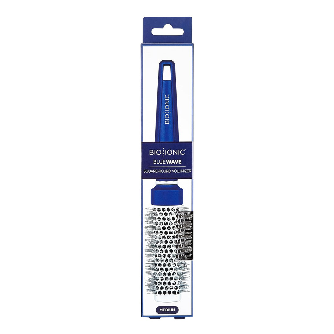 Bio Ionic BlueWave Round Brush Medium,NanoIonic Conditioning Brush,Crimped bristles for added tensio