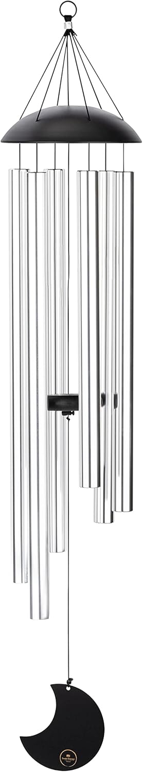 Sonic Energy Moon Meditation Chime – Windspiel mit 6 Klangstäben (432 Hz) – für Garten u. Entspannun