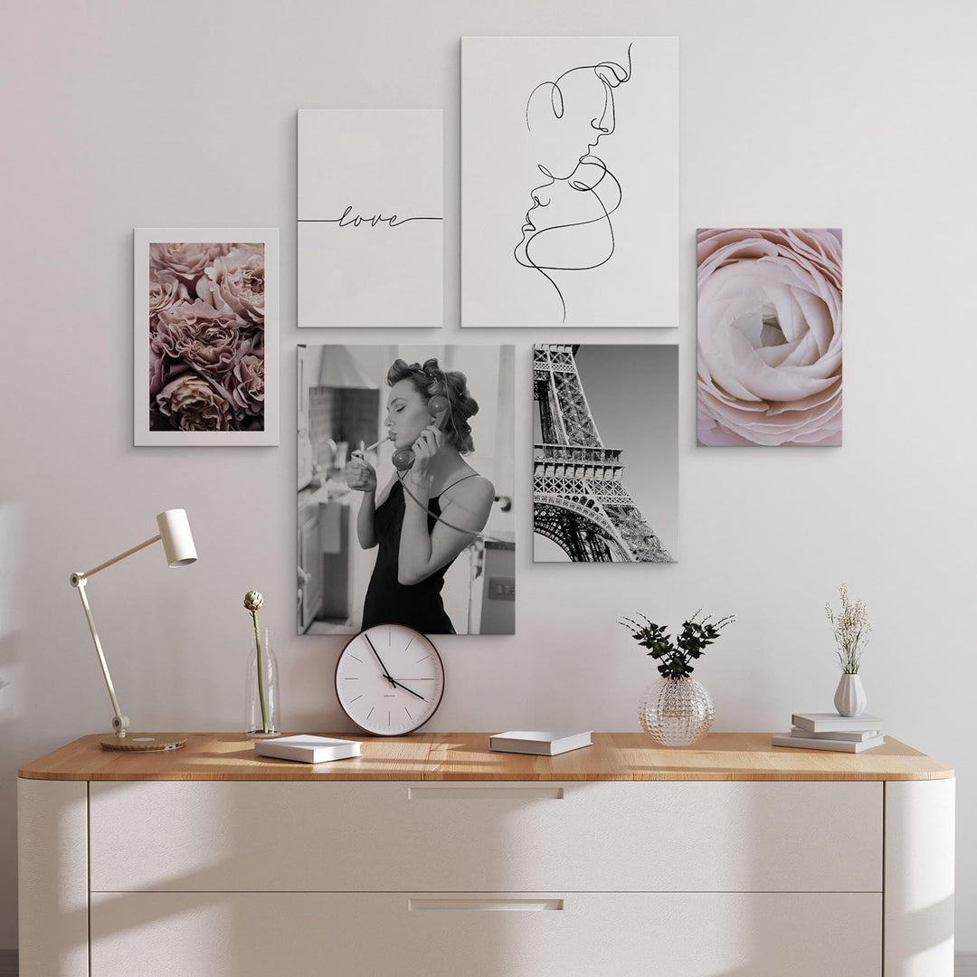 Muralo - Wandbilder Set - Leinwand Bilder Set Aufhängefertig - Bilder für Wohnzimmer Schlafzimmer -
