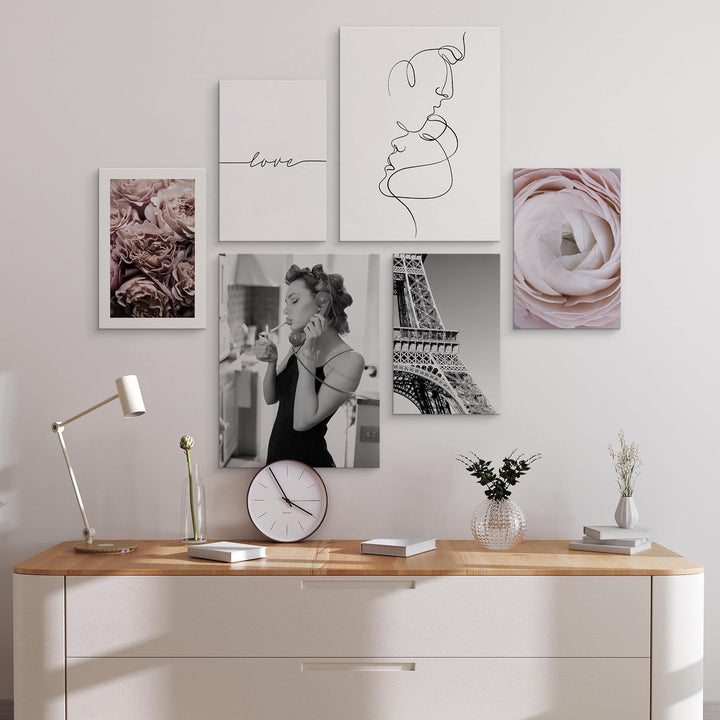 Muralo - Wandbilder Set - Leinwand Bilder Set Aufhängefertig - Bilder für Wohnzimmer Schlafzimmer -
