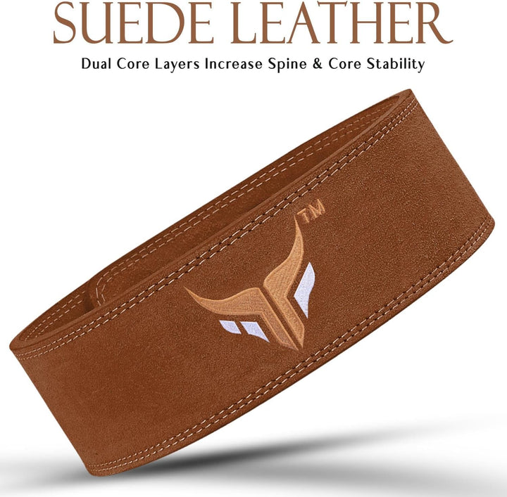 Mytra Fusion gewichthebergürtel 100% Echtes Leder Weightlifting Belt weisse Schnalle, Lifting Belt f