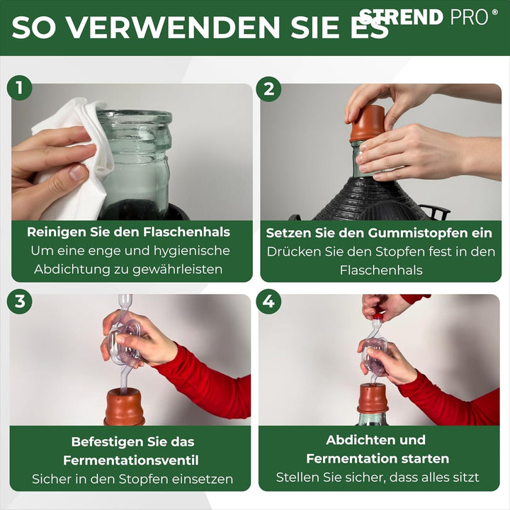 STREND PRO Gummistopfen 75mm mit Bohrung | Gärstopfen für Gärspund & Gärröhrchen | Gummi Stopfen für