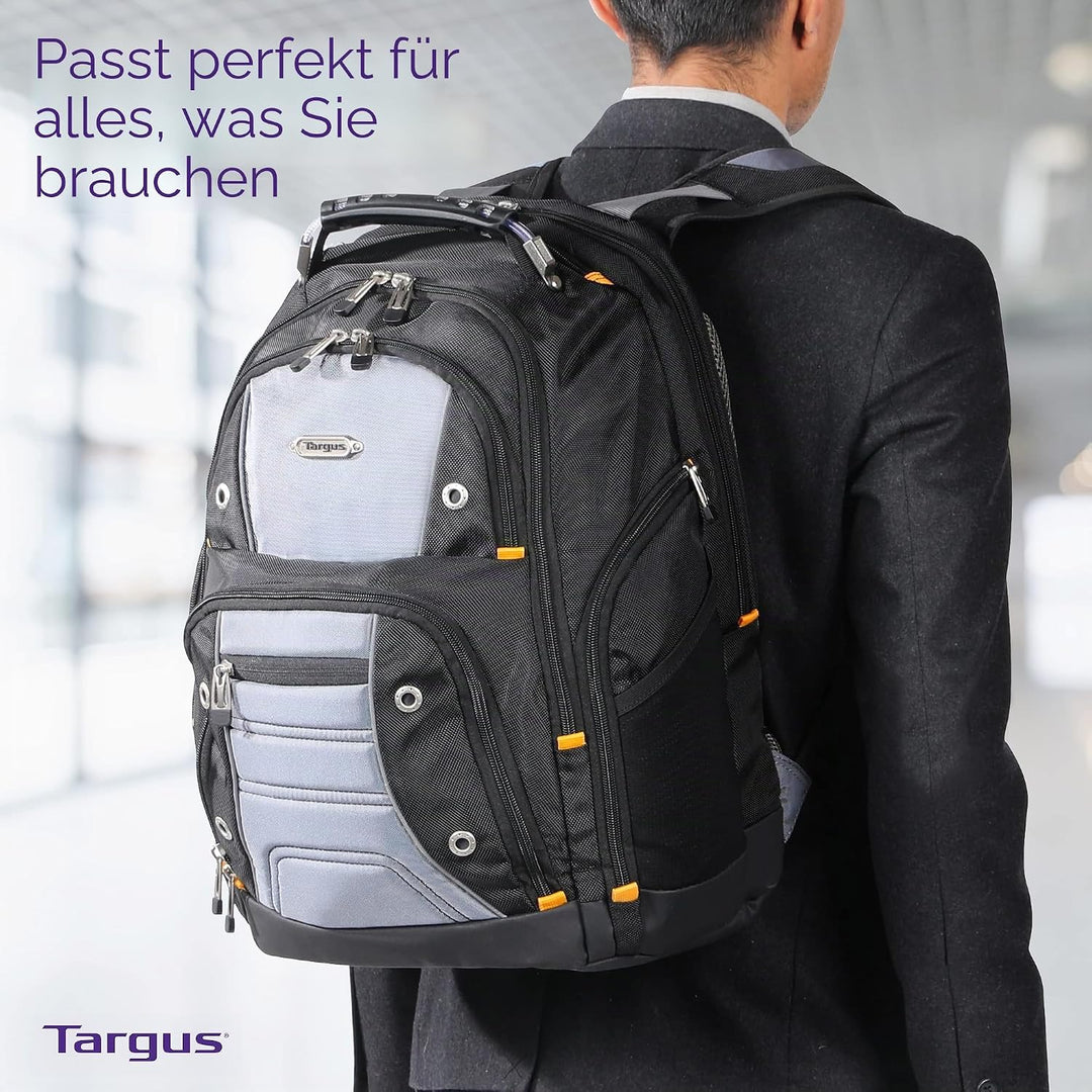 Targus DrifterTrek Backpack with USB Power Pass-Thru Port Schwarz/Grau 16" Zoll, Schwarz/Grau 16" Zo