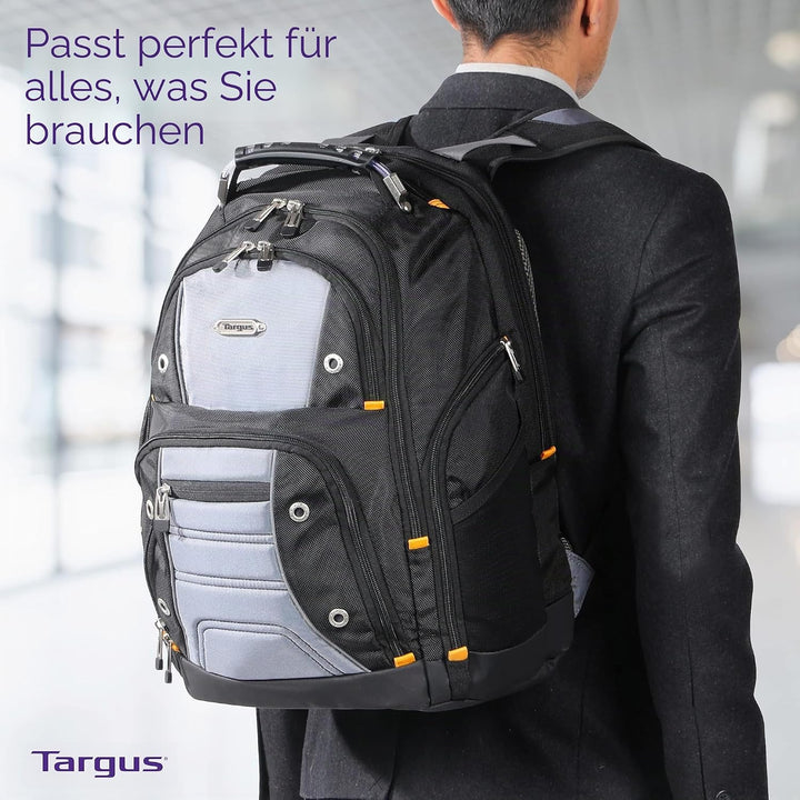 Targus DrifterTrek Backpack with USB Power Pass-Thru Port Schwarz/Grau 16" Zoll, Schwarz/Grau 16" Zo