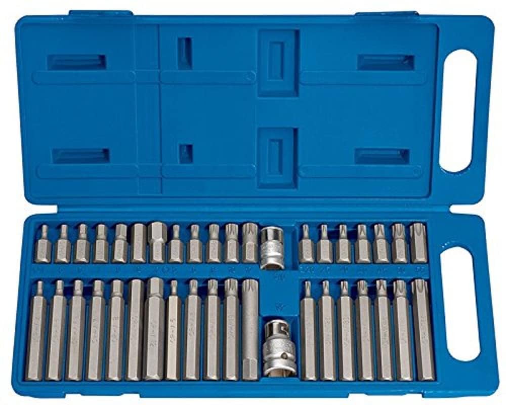 Draper 33323 Torx Tx-Star Spline XZN Sechskant-Mechaniker-Bit-Set, Silber, 40-teilig 1 Silber, 1 Sil