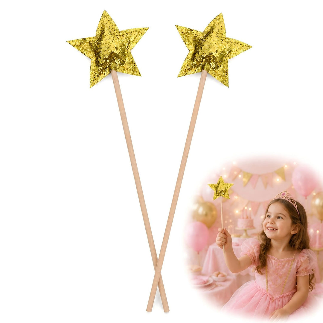 TOYANDONA Stern Zauberstab 2 Stücke Fee Zauberstab Angel Fairy Wands Sticks Princess Party Geburtsta