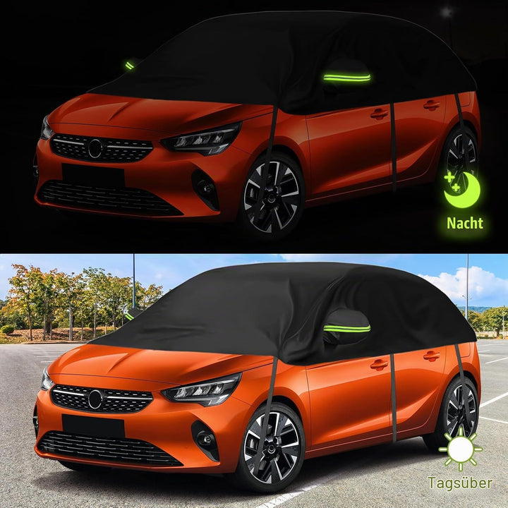 Autoabdeckung Ersatz für Opel Corsa D Renault Clio Peugeot 208, Universelle Sonnenfest Hälfte Autoab