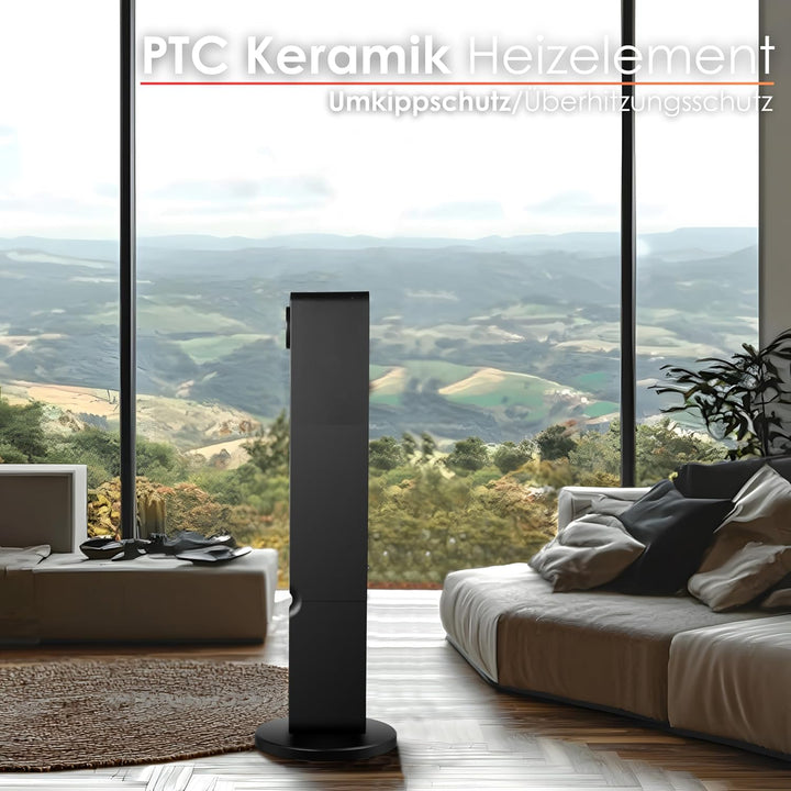 Heizlüfter mit Kaminillusion energiesparend Oszillierend Überhitzungsschutz 2000 Watt 2 Stufen Über