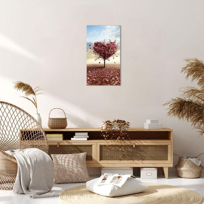 Bilder auf Leinwand Abstraktion Herbst Baum Blatt Leinwandbild mit Rahmen 45x80cm Wandbilder Dekorat