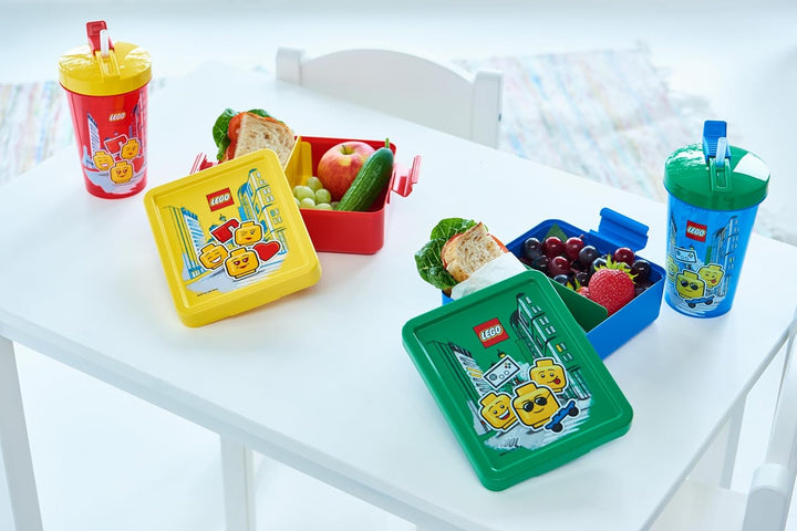 LEGO Iconic Lunch-Set. Brotdose & Trinkflasche, Junge, blau Blue, Blue