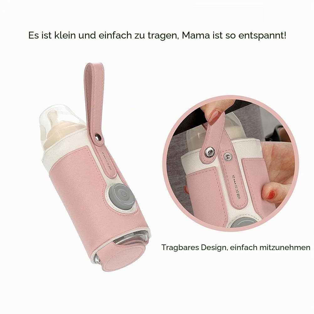 Flaschenwärmer-Tasche, 3-fach Temperaturverstellbar, Tragbarer Babyflaschenwärmer Zum Anschluss an M