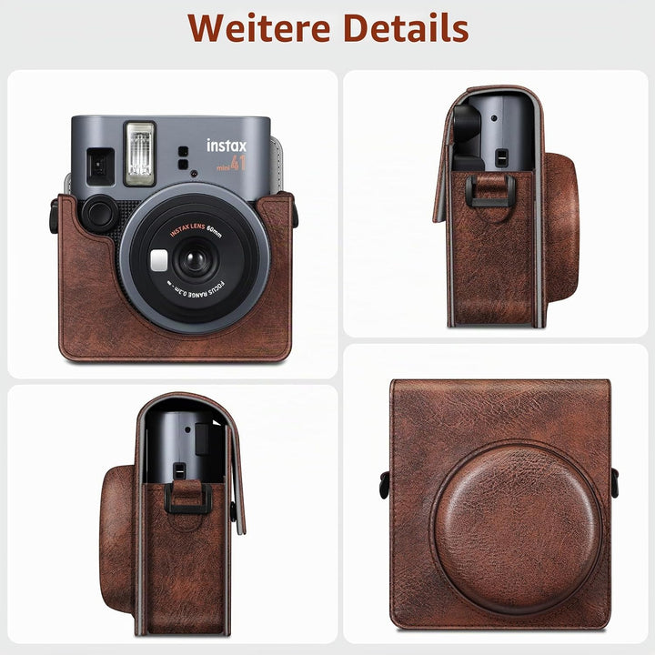 FINTIE Schutzhülle für Fujifilm Instax Mini 41 Sofortbildkamera – Premium veganes Leder Tasche Cover