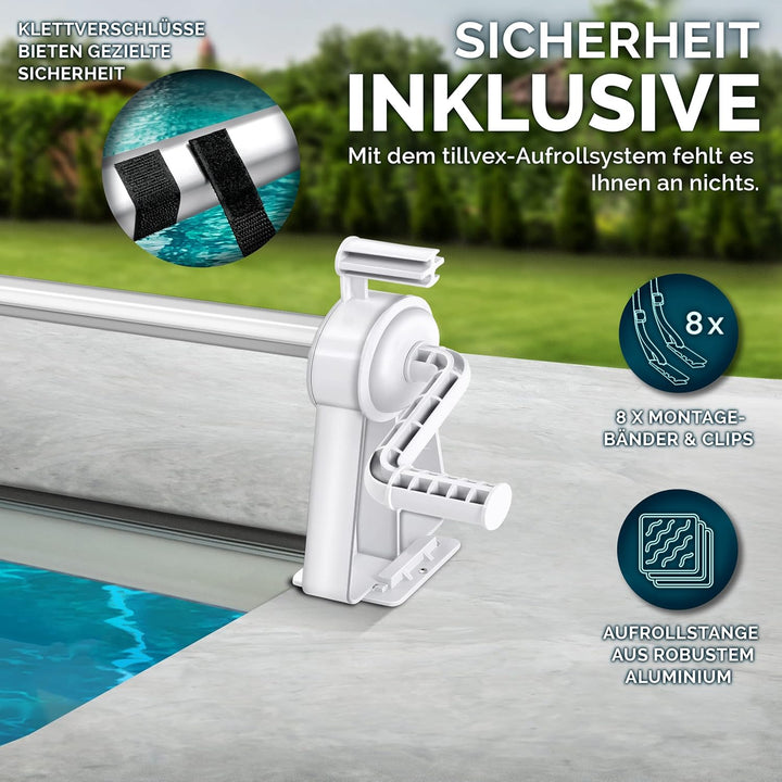 Pool Aufroller Premium 1,05-6,15 m | Aufrollsystem für Solarplane | Aufrollvorrichtung für Poolplane