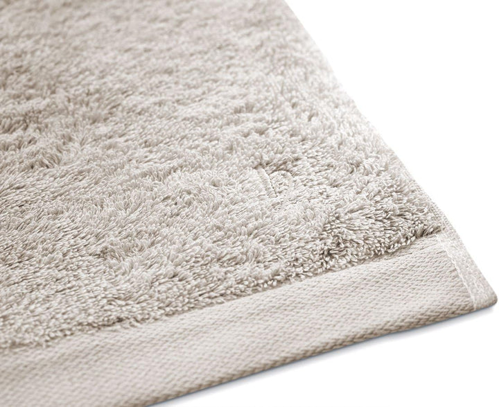 herzbach home Premium Handtücher-Set 100% Baumwolle - weich &amp; saugstark - Sandgrau Sandgrau 2 Duscht